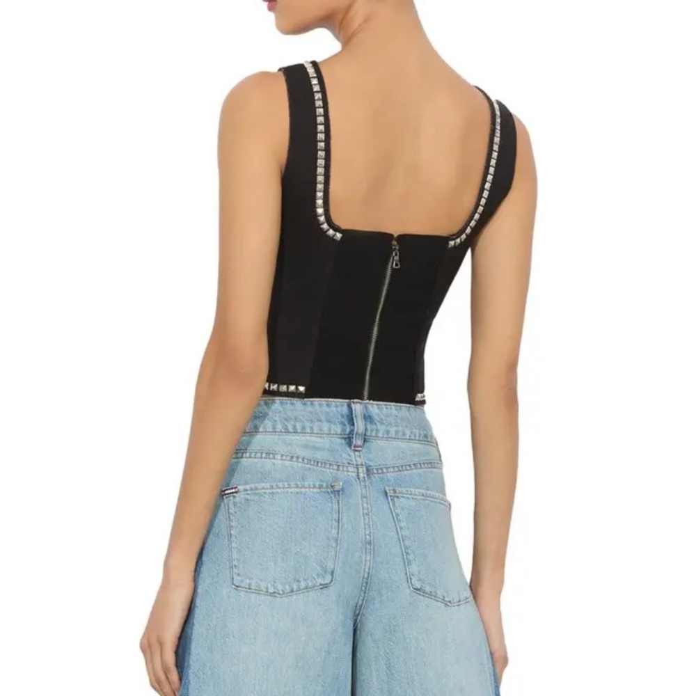 Alice + Olivia Breslin Band Tee Corset Top - Picture 4 of 10